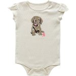 Girls' Short Sleeve Puppy Bodysuit (Infant)