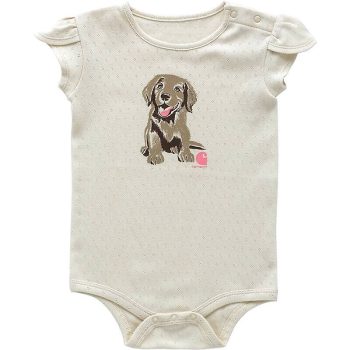 Girls' Short Sleeve Puppy Bodysuit (Infant)