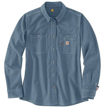 Women's Flame Resistant Force Relaxed Fit Lightweight Long-Sleeve Button-Front Shirt