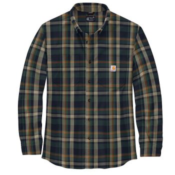 Rugged Flex® Relaxed Fit Midweight Flannel Long-Sleeve Plaid Shirt