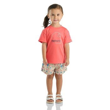 Girls' 2-Piece Force Sun Defender™ Short Sleeve Shirt & Floral Short Set (Toddler)