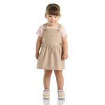 Girls'  2-Piece Short Sleeve T-shirt & Chambray Jumper Set(Toddler)