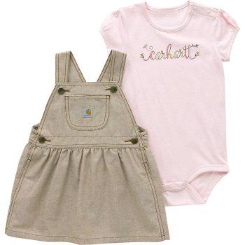 Girls'  2-Piece Short Sleeve Bodysuit & Chambray Jumper Set (Infant)