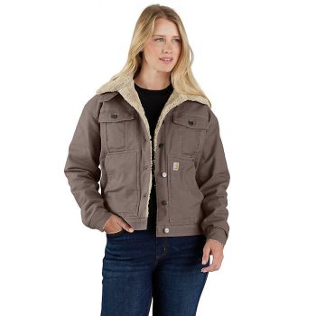 Women's Rugged Flex® Loose Fit Canvas Sherpa-Lined Jacket - 2 Warmer Rating