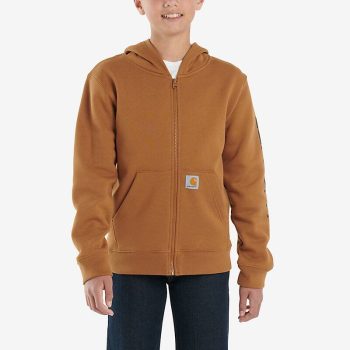 Boys' Long-Sleeve Full Zip Logo Sweatshirt