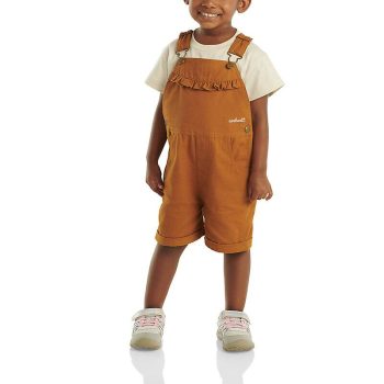 Girls' Canvas Ruffle Front Shortall (Infant/Toddler)