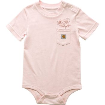 Girls' Short Sleeve Flower Pocket Bodysuit (Infant)